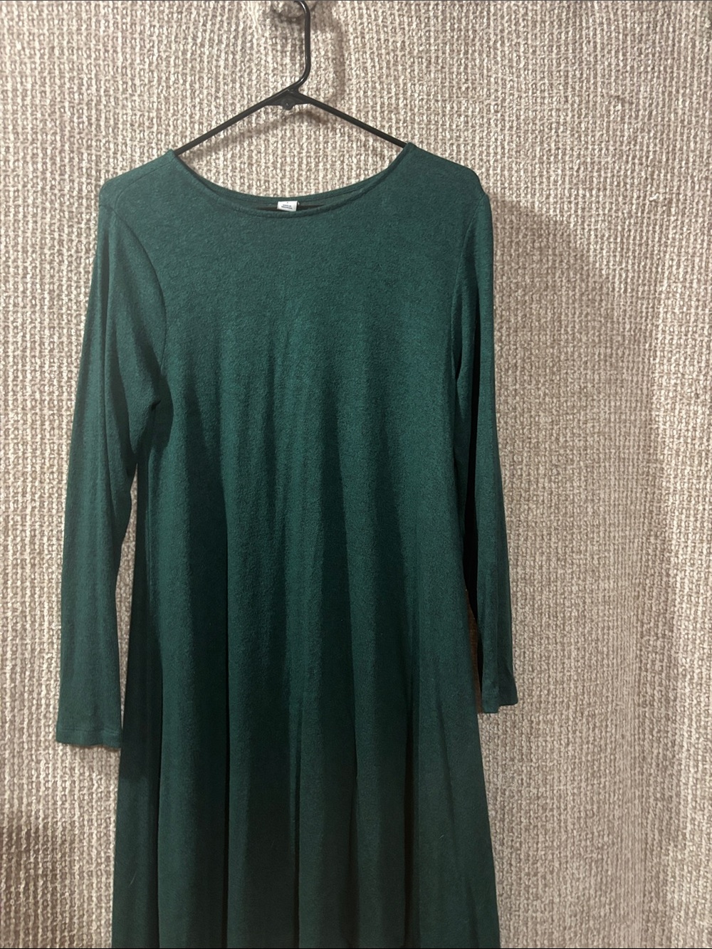 Old Navy Forest Green Long Sleeve A-Line Dress